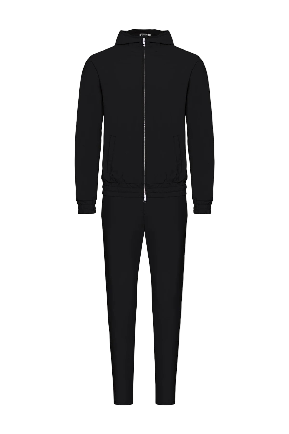 ONYX BLACK HOODED TECH SUIT