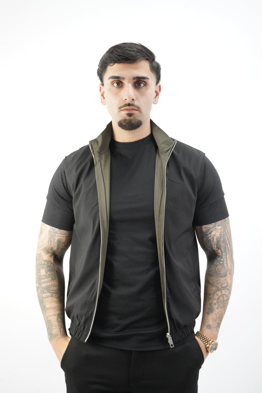 BLACK / GREEN REVERSIBLE BODYWARMER