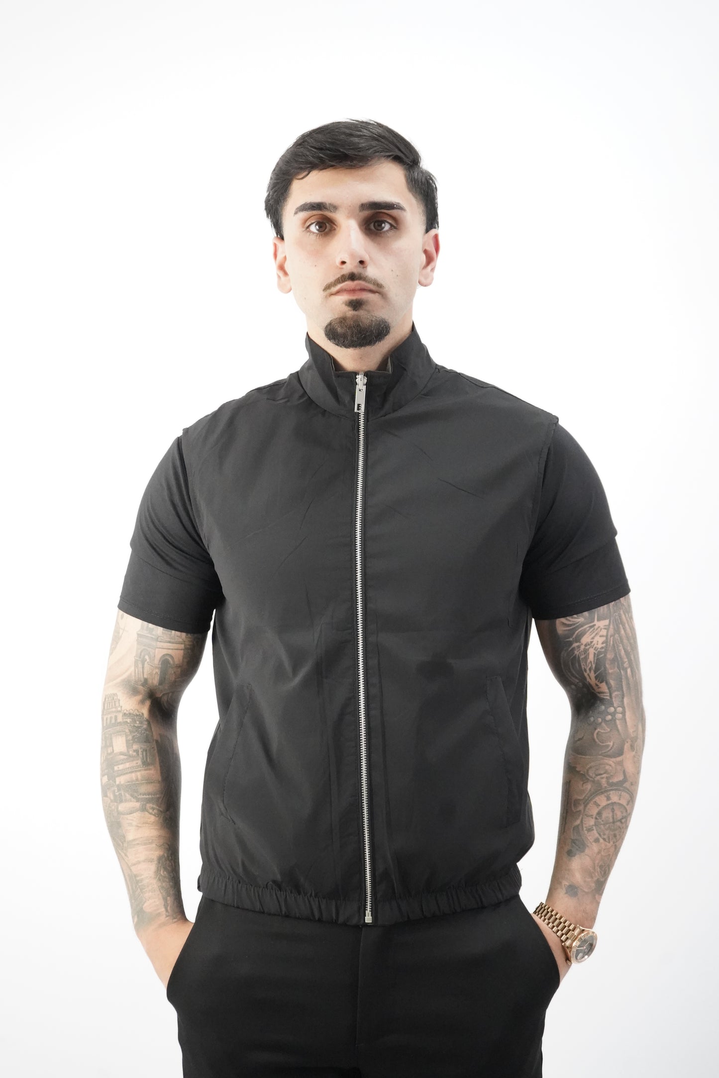 BLACK / GREEN REVERSIBLE BODYWARMER