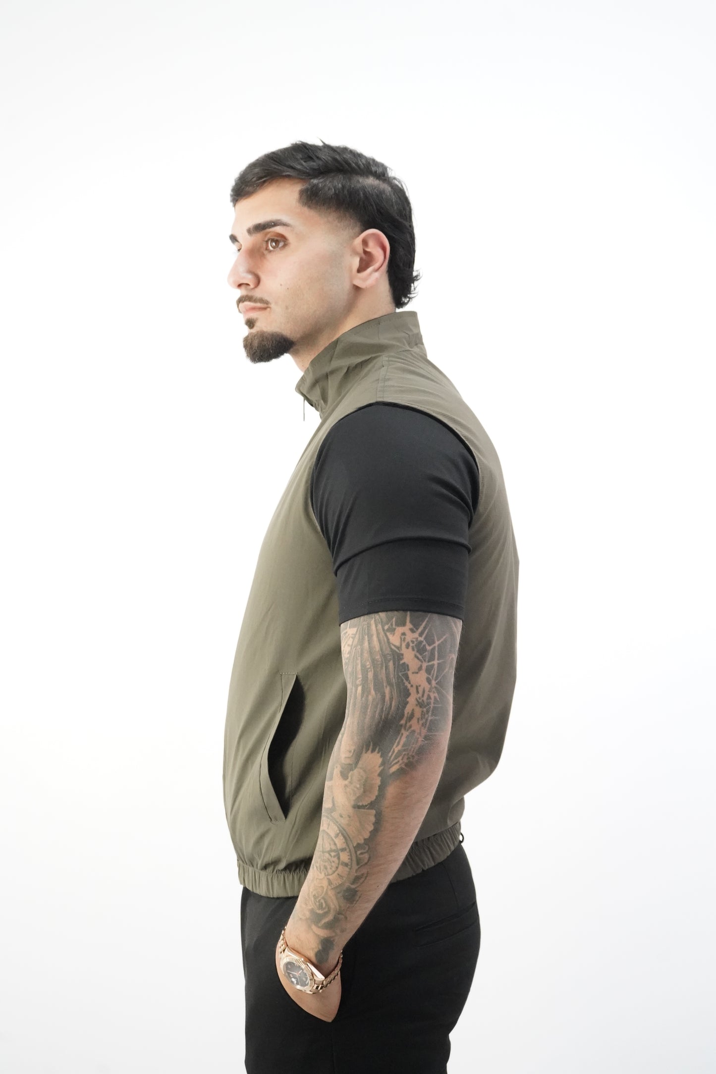 BLACK / GREEN REVERSIBLE BODYWARMER