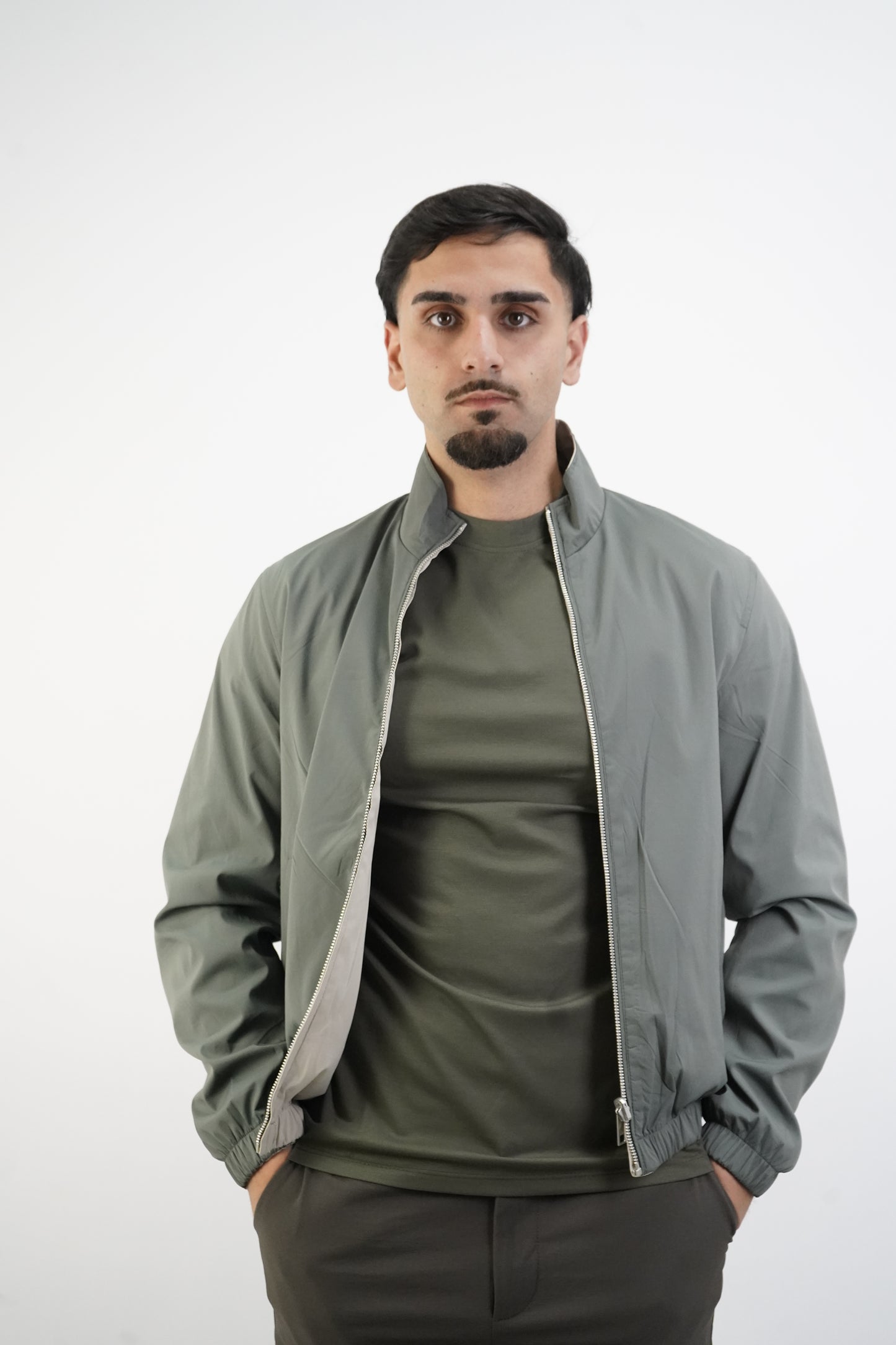 GREEN / BEIGE REVERSIBLE JACKET