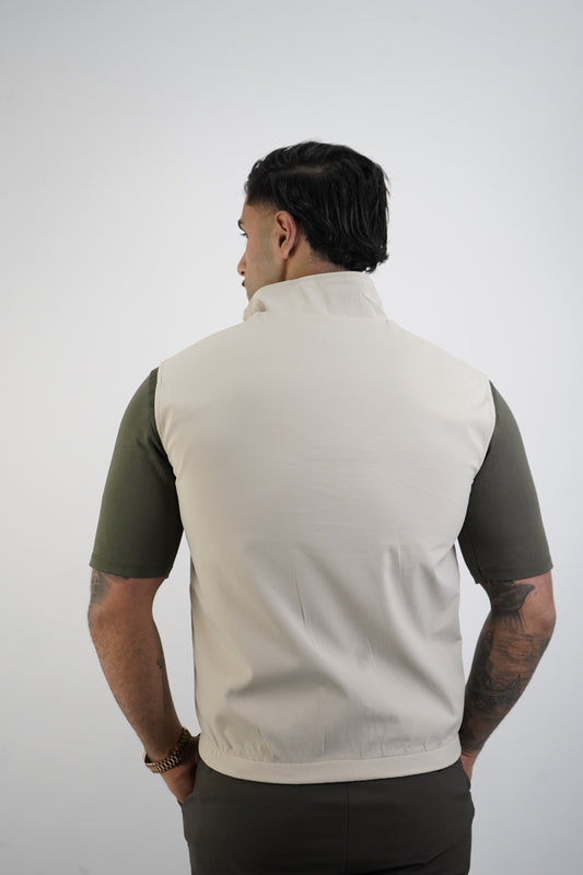 GREEN / BEIGE REVERSIBLE BODYWARMER