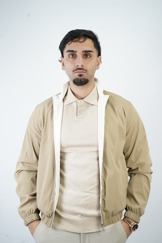 BEIGE/WHITE REVERSIBLE JACKET
