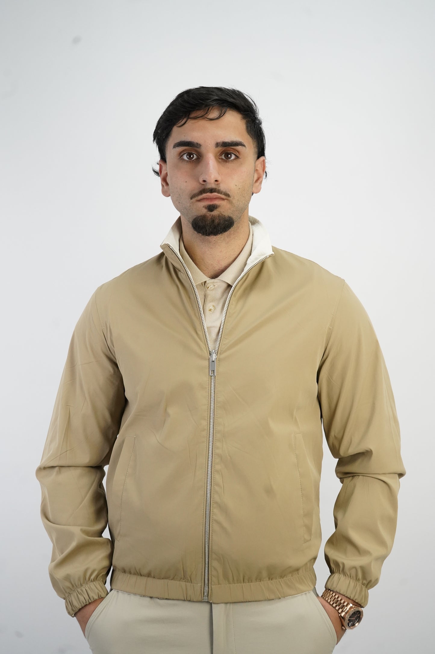 BEIGE/WHITE REVERSIBLE JACKET