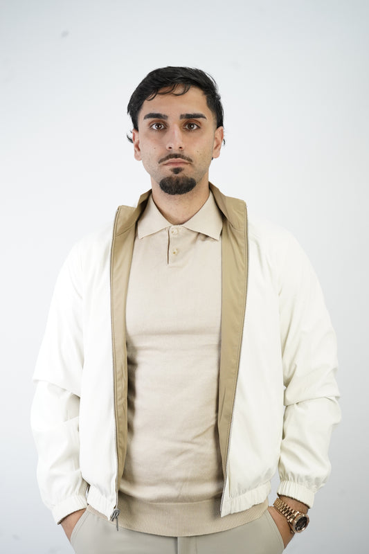 BEIGE/WHITE REVERSIBLE JACKET