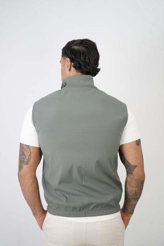 GREEN / BEIGE REVERSIBLE BODYWARMER