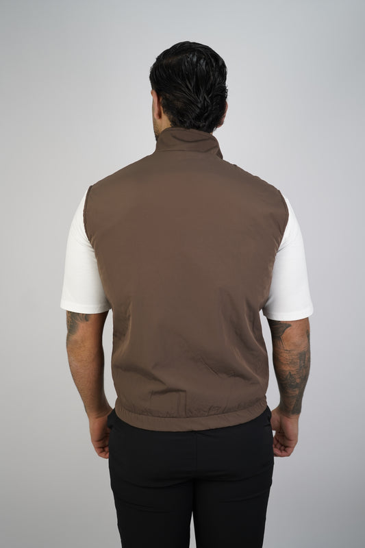 BROWN / BEIGE REVERSIBLE BODYWARMER