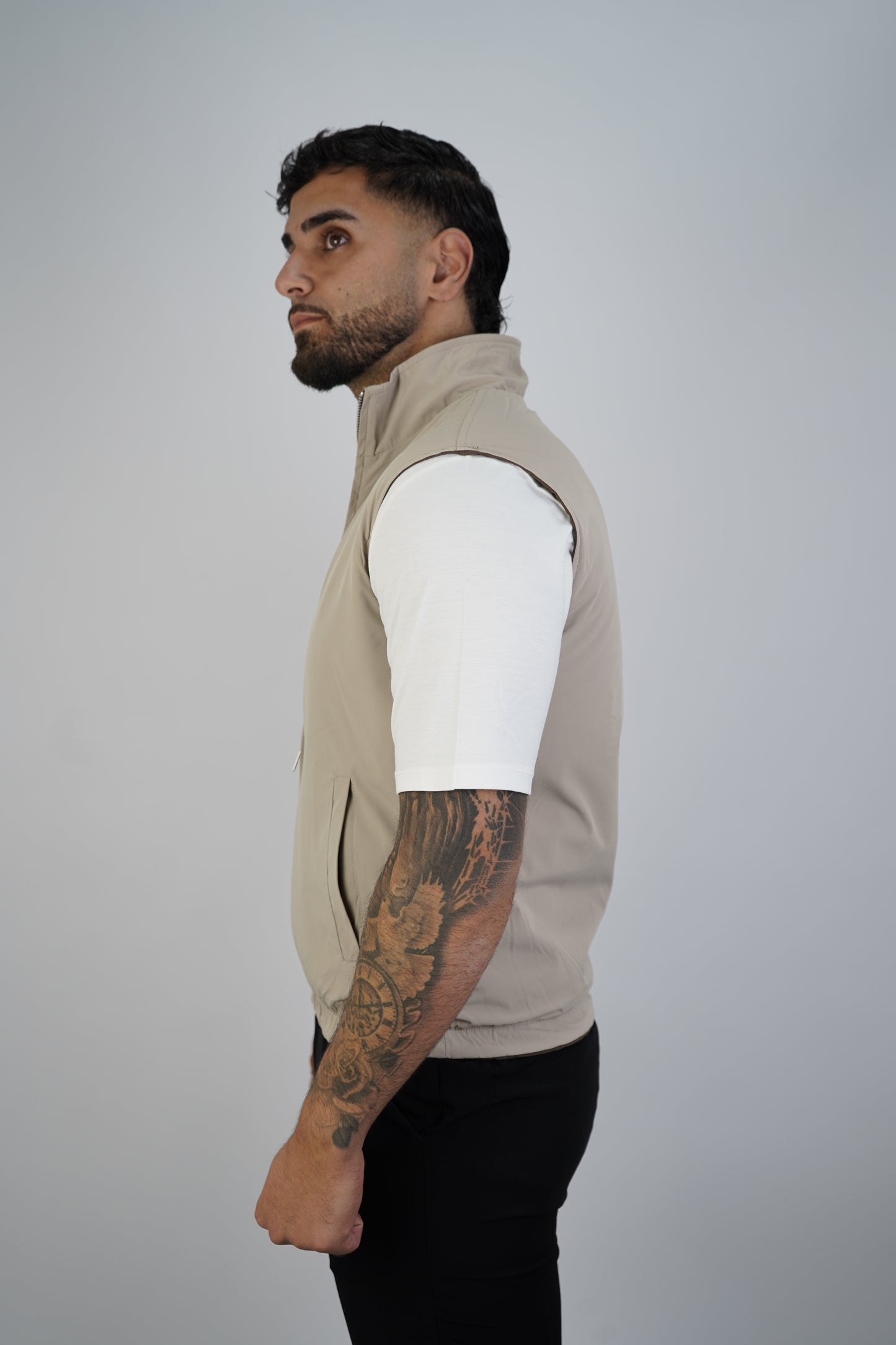 BROWN / BEIGE REVERSIBLE BODYWARMER