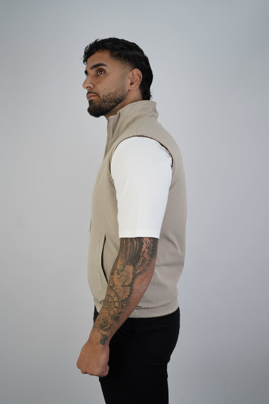 BROWN / BEIGE REVERSIBLE BODYWARMER