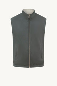 GREEN / BEIGE REVERSIBLE BODYWARMER