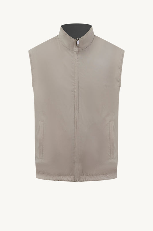 GREEN / BEIGE REVERSIBLE BODYWARMER