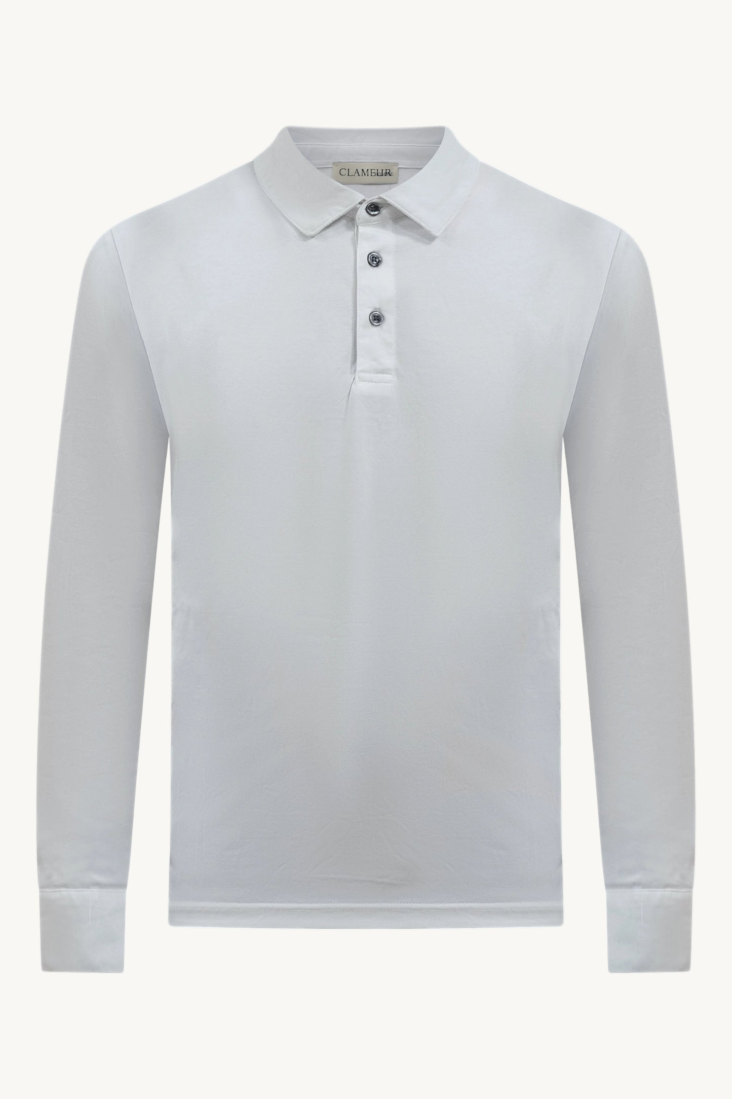 LONGSLEEVE COTTON POLO WHITE