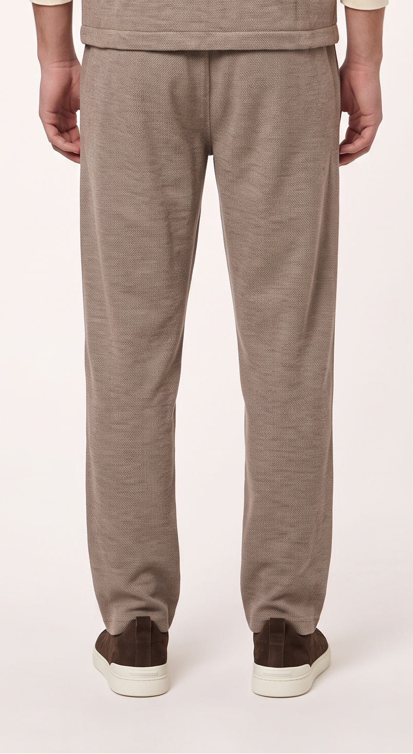 WOOL CASHMERE TAILORED TROUSERS BEIGE