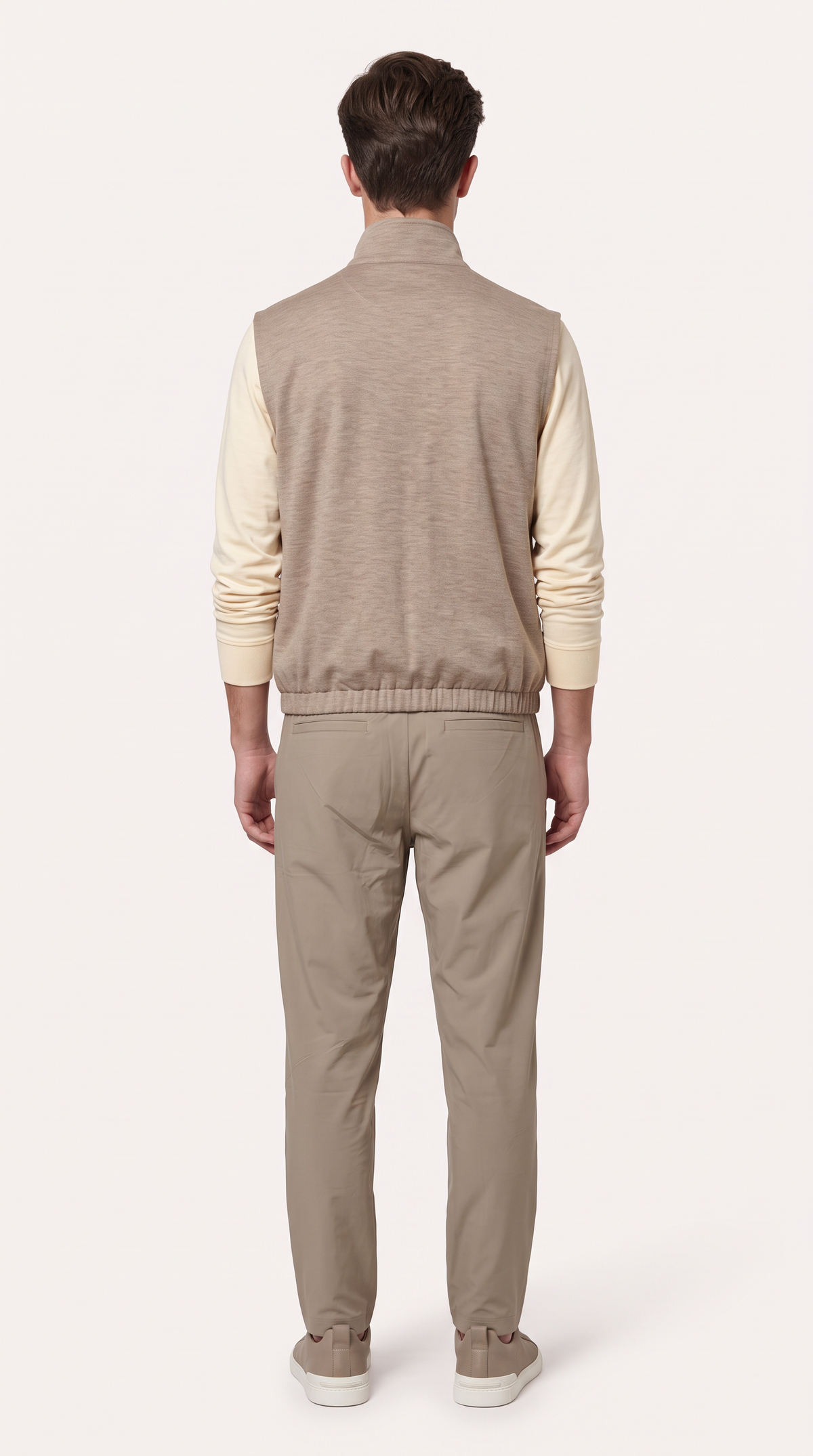 REVERSIBLE CASHMERE TECHNICAL GILET BEIGE