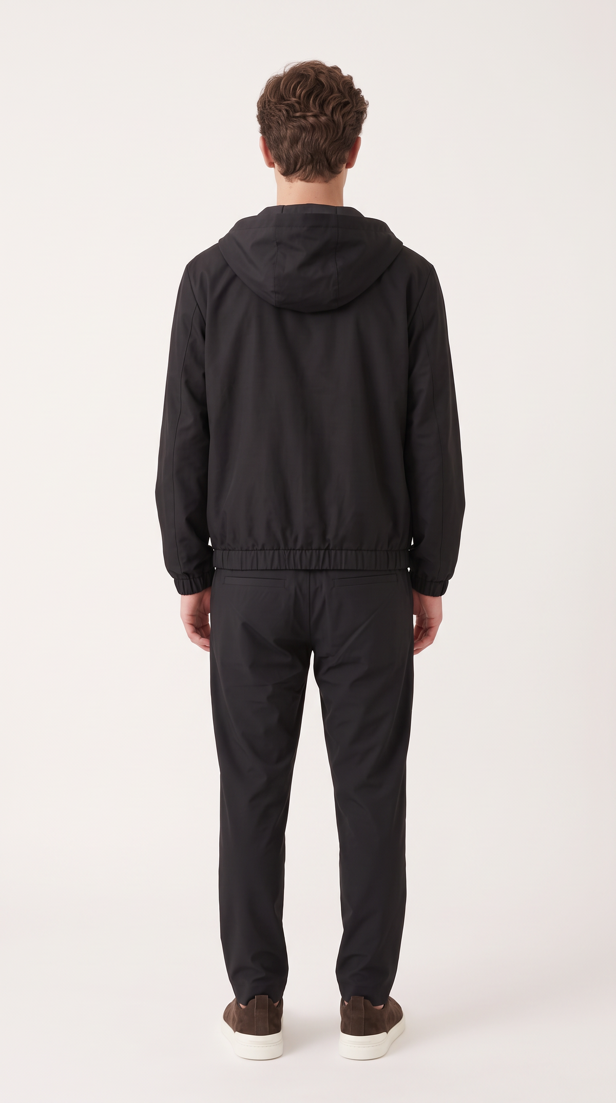 REVERSIBLE CASHMERE TECHNICAL HOODED JACKET BLACK