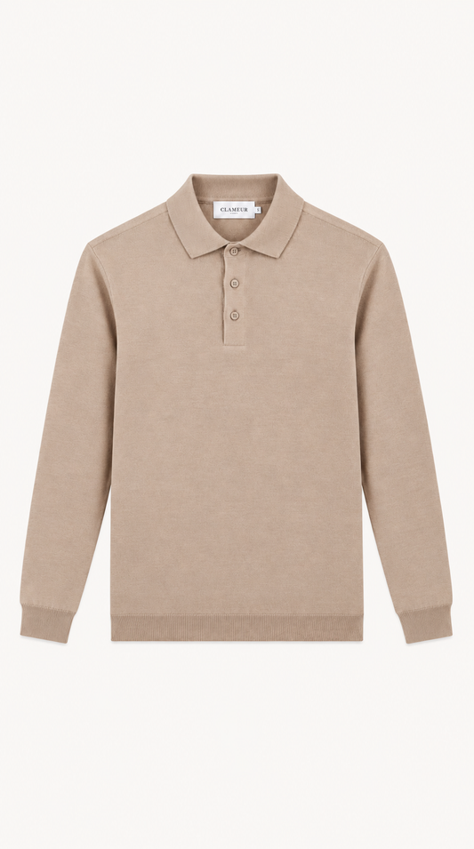 MERINO WOOLBLEND POLO | APRICOT