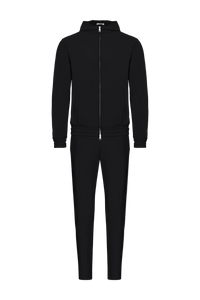 ONYX BLACK HOODED TECH SUIT