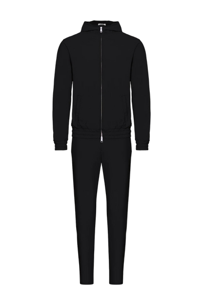 ONYX BLACK HOODED TECH SUIT