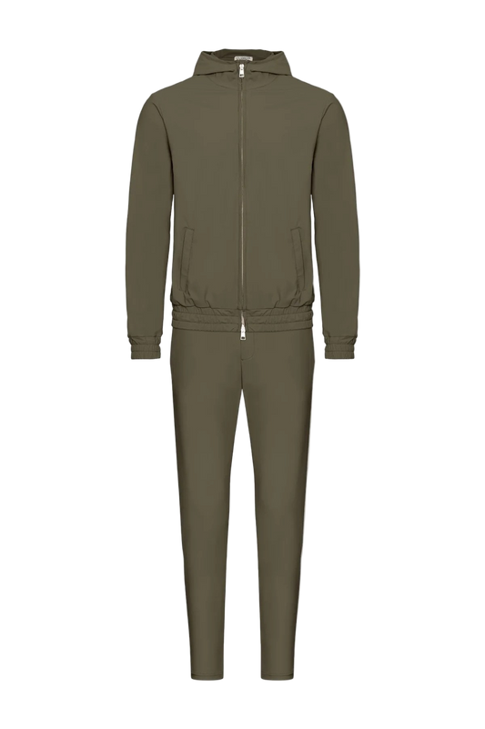 DARK GREEN HOODED TECH SUIT