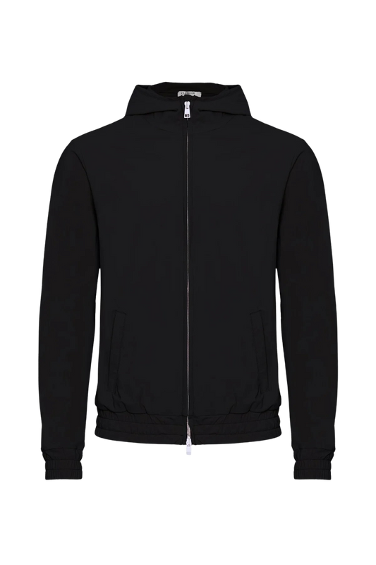 ONYX BLACK HOODED TECH SUIT