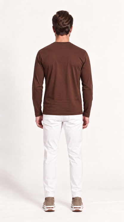 INTERLOCK SUPIMA LONGSLEEVE | DARK BROWN