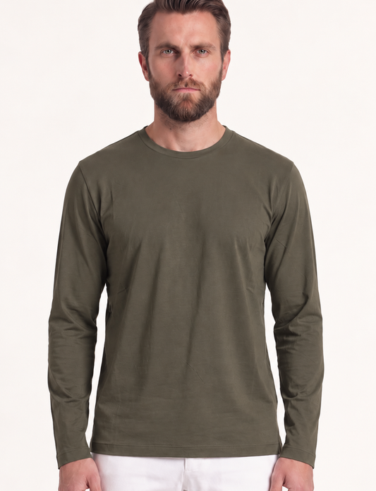 INTERLOCK SUPIMA LONGSLEEVE | DARK GREEN