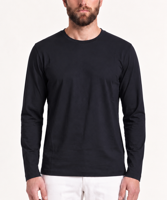 INTERLOCK SUPIMA LONGSLEEVE | NAVY BLUE