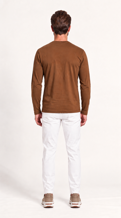 INTERLOCK SUPIMA LONGSLEEVE | AUBURN