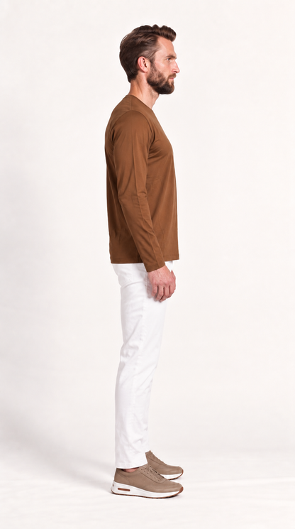 INTERLOCK SUPIMA LONGSLEEVE | AUBURN