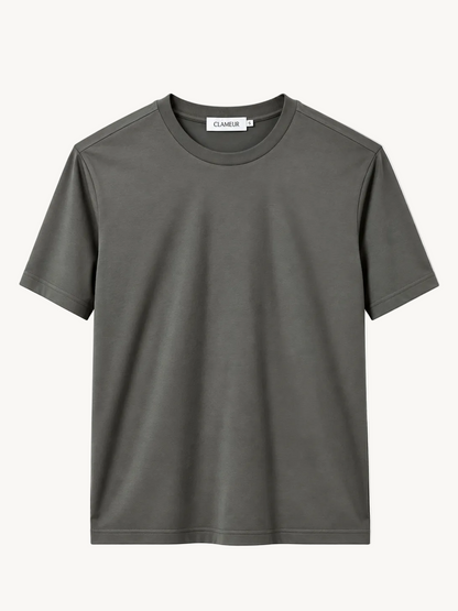INTERLOCK SUPIMA T-SHIRT | DONKER GRIJSGROEN