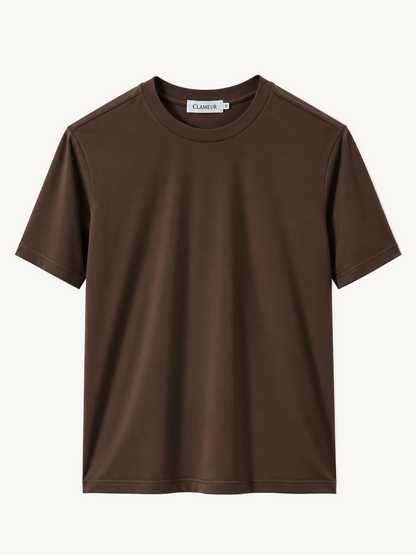 INTERLOCK SUPIMA T-SHIRT | DARK BROWN