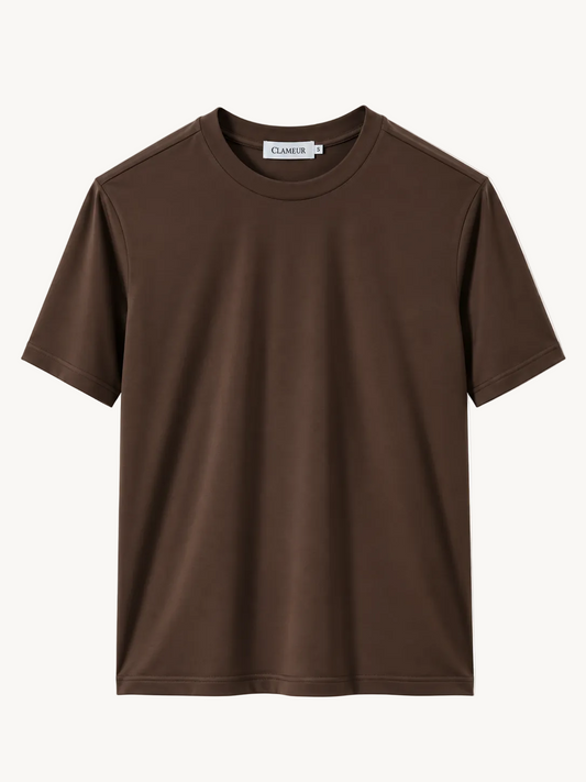 INTERLOCK SUPIMA T-SHIRT | DUNKELBRAUN