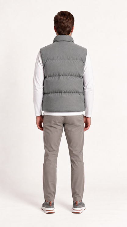 NOVA PUFFER VEST | STONE GREY