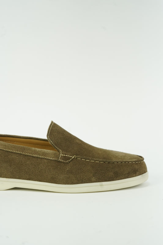 SATIN LUXE LOAFERS DARK BEIGE
