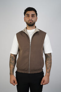 BROWN / BEIGE REVERSIBLE BODYWARMER
