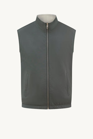 GREEN / BEIGE REVERSIBLE BODYWARMER