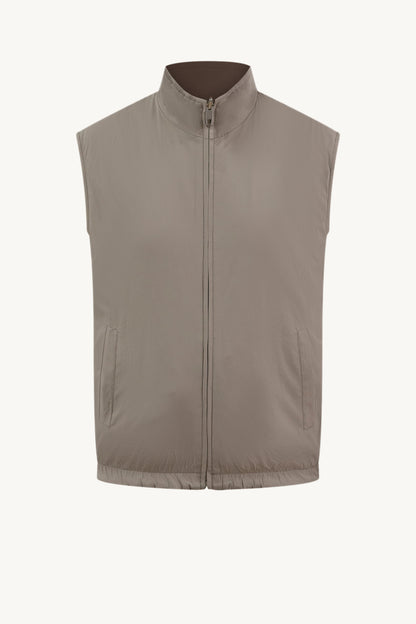 BROWN / BEIGE REVERSIBLE BODYWARMER