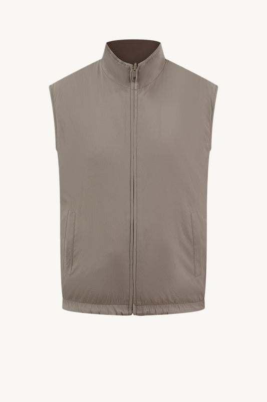 BROWN / BEIGE REVERSIBLE BODYWARMER