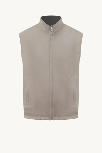 GREEN / BEIGE REVERSIBLE BODYWARMER