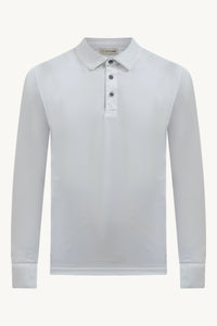 LONGSLEEVE COTTON POLO WHITE