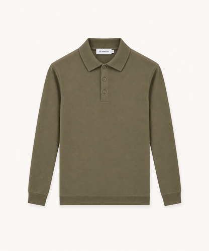 MERINO WOOLBLEND POLO | KHAKI