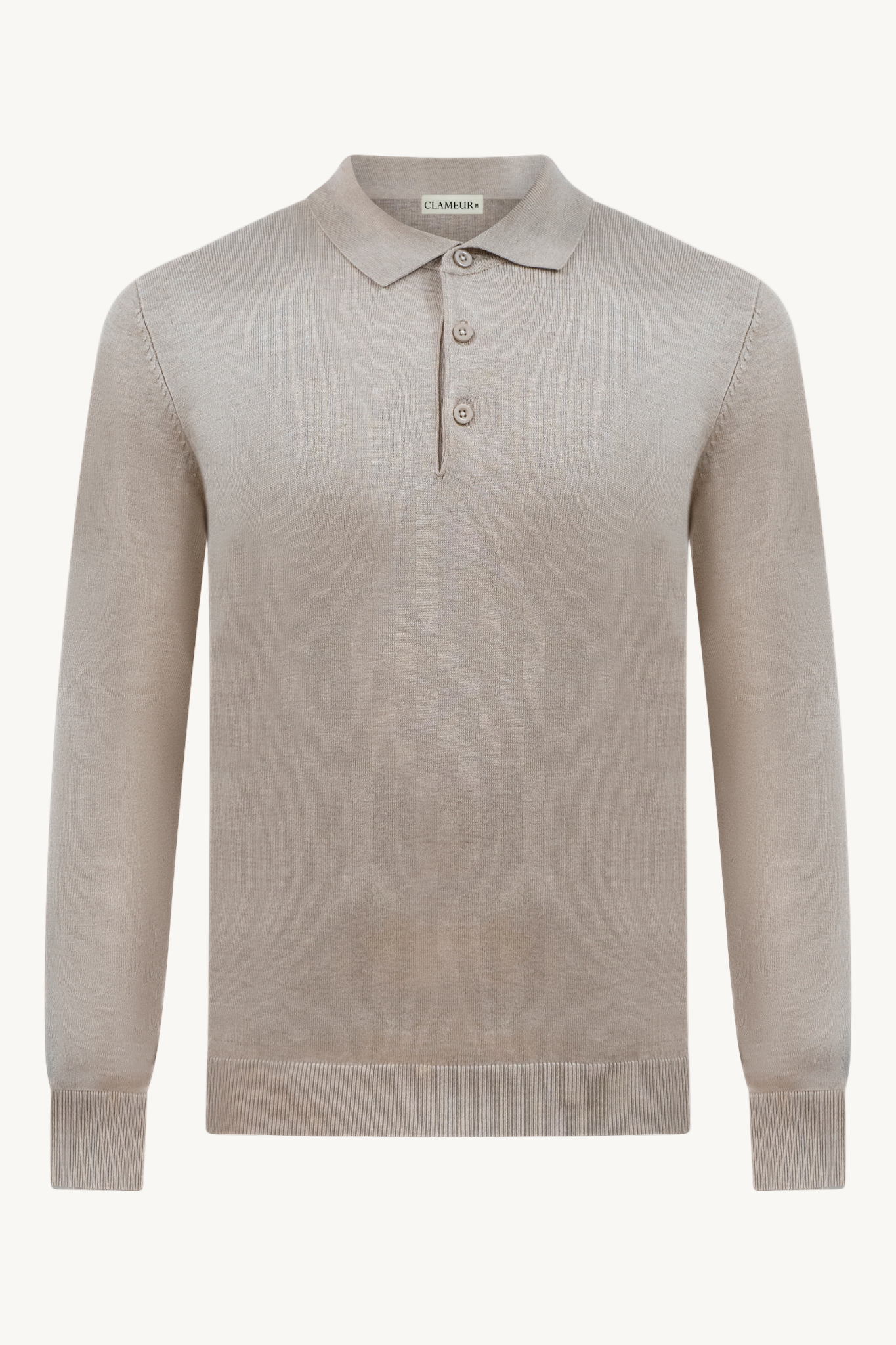 SANDSTONE BEIGE LONGSLEEVE POLO SHIRT