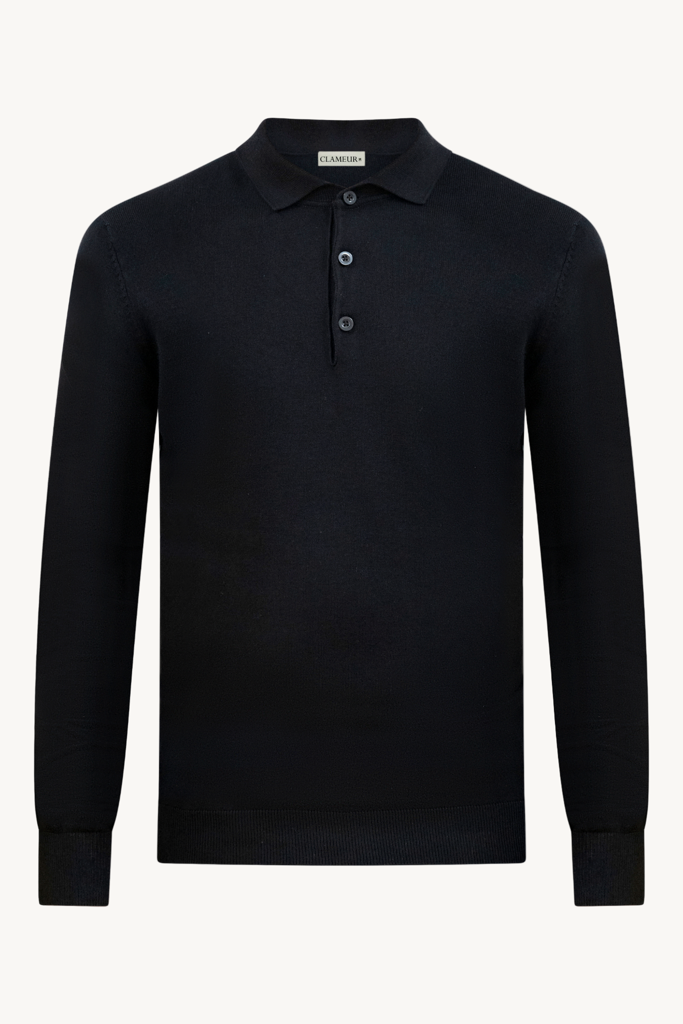 ONXY BLACK LONGSLEEVE POLO SHIRT