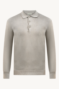 DESERT TAUPE LONGSLEEVE POLO SHIRT