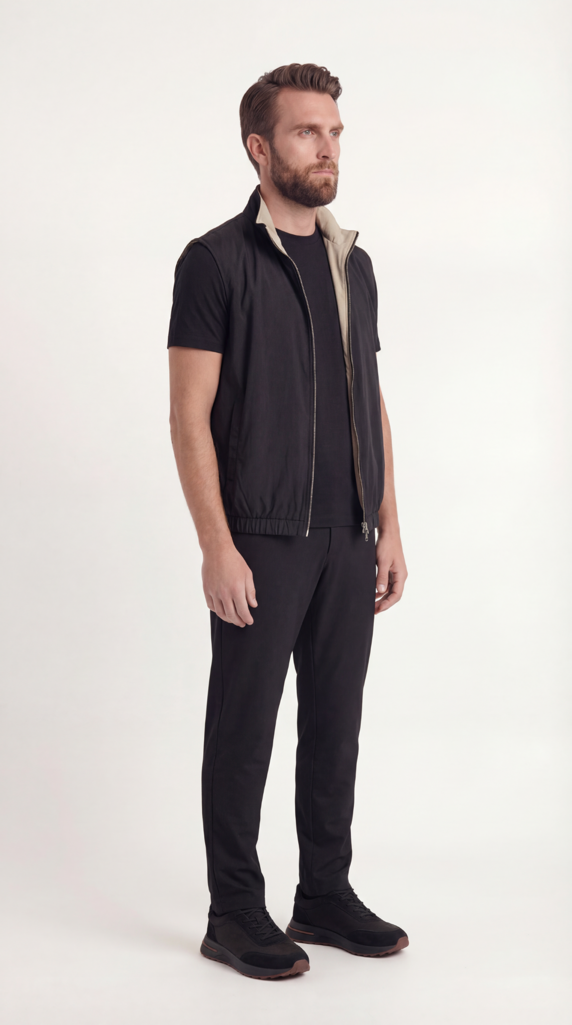 REVERISBEL GILET ONXY BLACK/BEIGE
