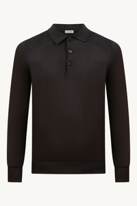 MOCHA BROWN LONGSLEEVE POLO SHIRT