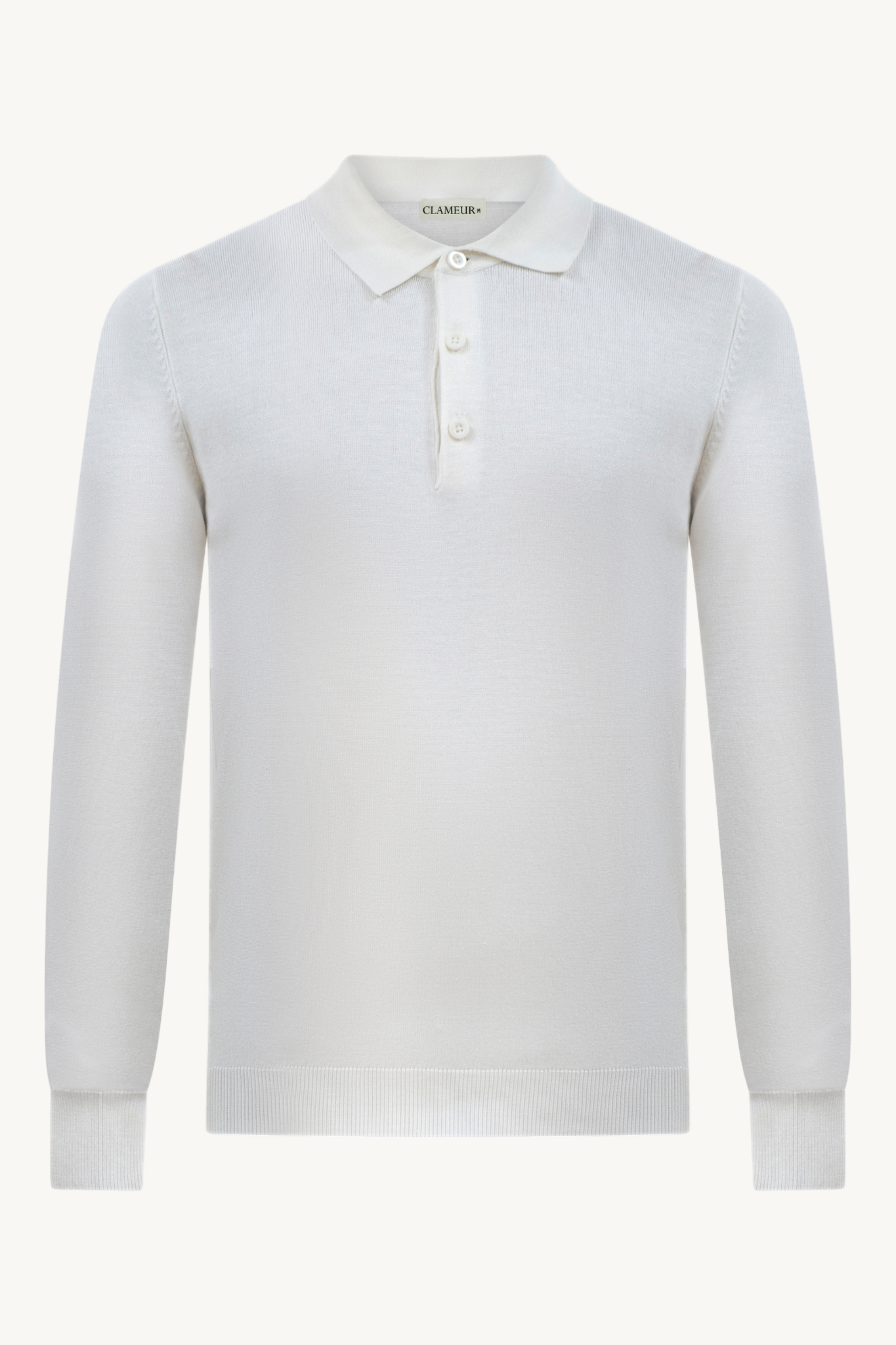CLASSIC WHITE LONGSLEEVE POLO SHIRT