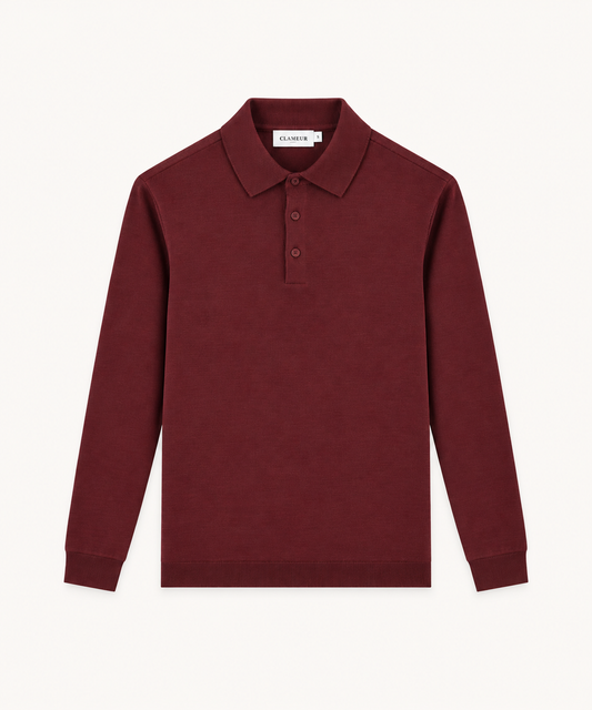 MERINO WOOLBLEND POLO | ANCORA RED