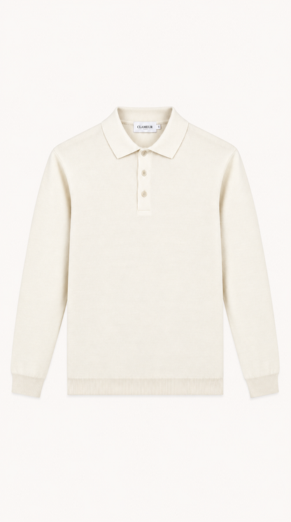 MERINO WOOLBLEND POLO | CREME