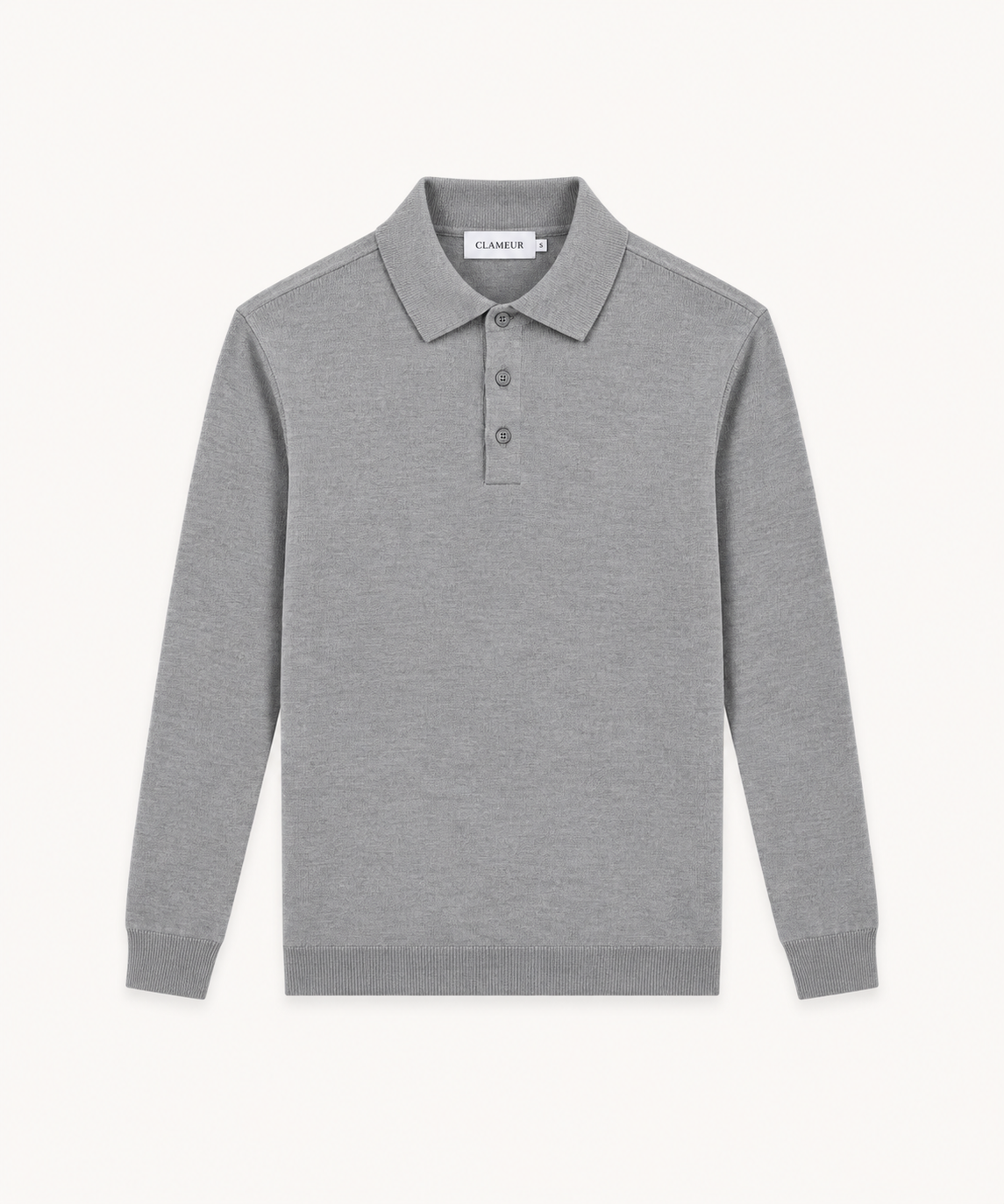 MERINO WOOLBLEND POLO | GREY
